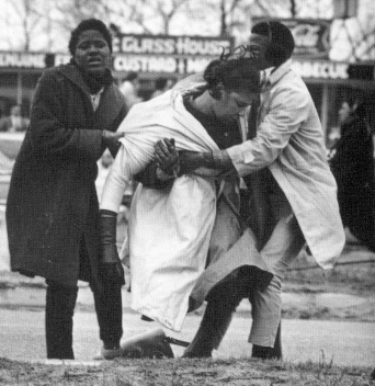 Photograph of Amelia Boynton being carried away on Bloody Sunday, March 7, 1965, crmvet.org
