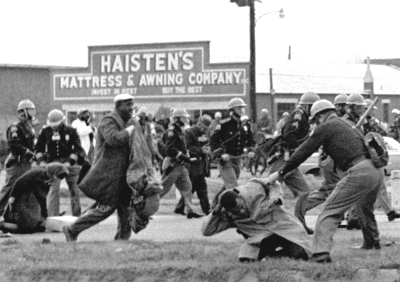 Alabama State Troopers beating protesters in Selma, March 7, 1965, crmvet.org