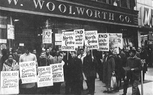 Dimostrazione di Harlem a sostegno degli studenti del North Carolina, 1960, crmvet.org